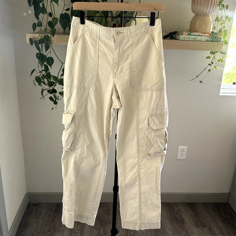 Abercrombie Curve Love Beige Cargo Pants 28/6R Utility Y2K Streetwear 30" Inseam